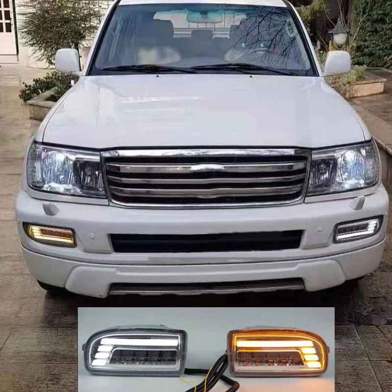 LED Fog Lights for TOYOTA LAND CRUISER 100 LC100 1998-2007 LED DRL Headlights  Driving Lamp fog light UZJ100 FZJ100