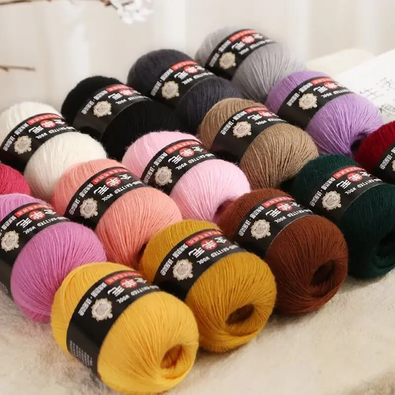 50g/Rolle Wollgarn aus reiner Merinowolle für DIY-Handstricken, weicher Schal, Pullover, Puppen, Webmaterial