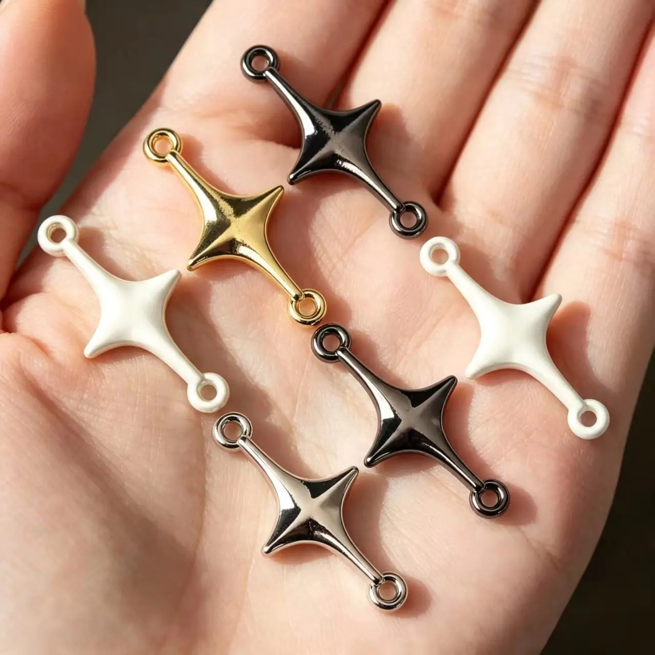 10Pcs 12*24mm Star Charms Zinc Alloy Pendant DIY Jewelry Making Connector Findings for Bracelet Necklace Earring Craft Supplies