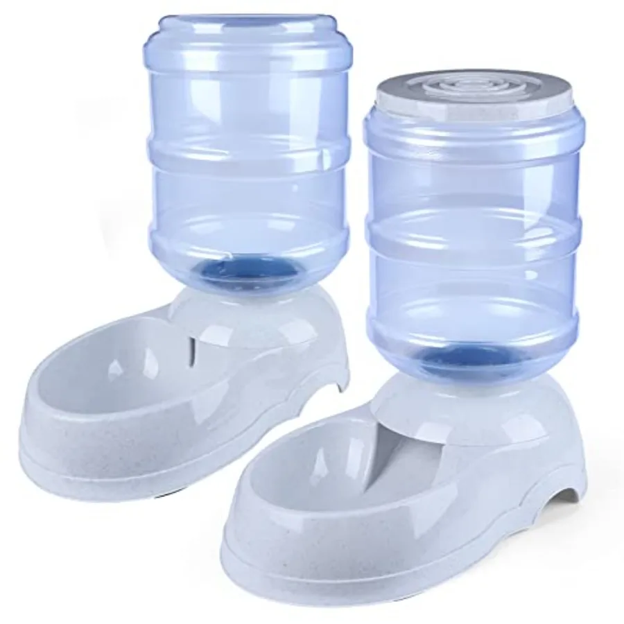 

Automatic Pet Feeder and Water Dispenser Set with 3 Gallon/11L Water Tank and 12 Pound Food Capacity Durable Plastic White Larg