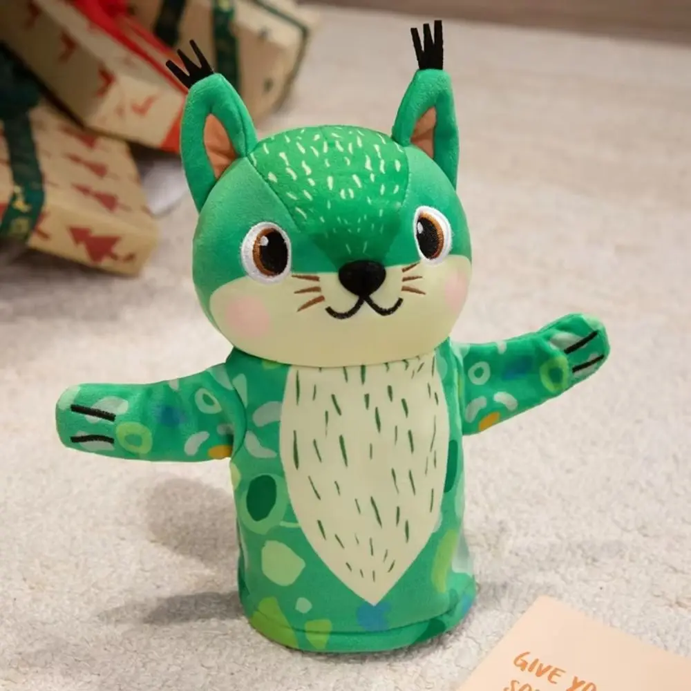 Squirrel Animal Hand Puppet Movable Mouth Storytelling Stuffed Squirrel Toys Simulation Soft Hand Finger Story Puppet Gift