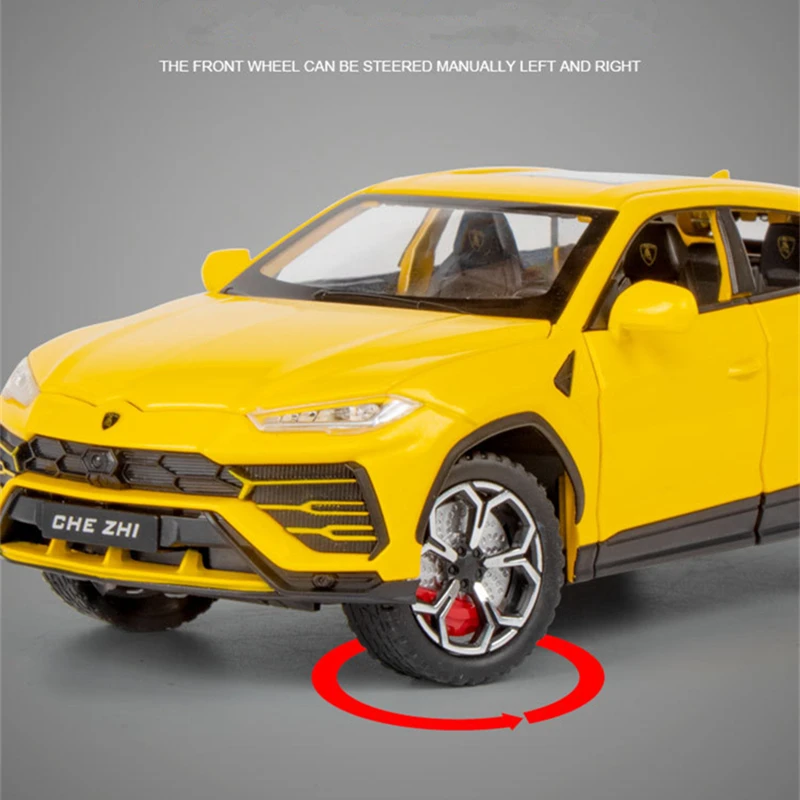 1:24 URUS SUV Alloy Sports Car Model Diecasts Metal Off-road Vehicles Car Model Simulation Sound Light Collection Kids Toys Gift