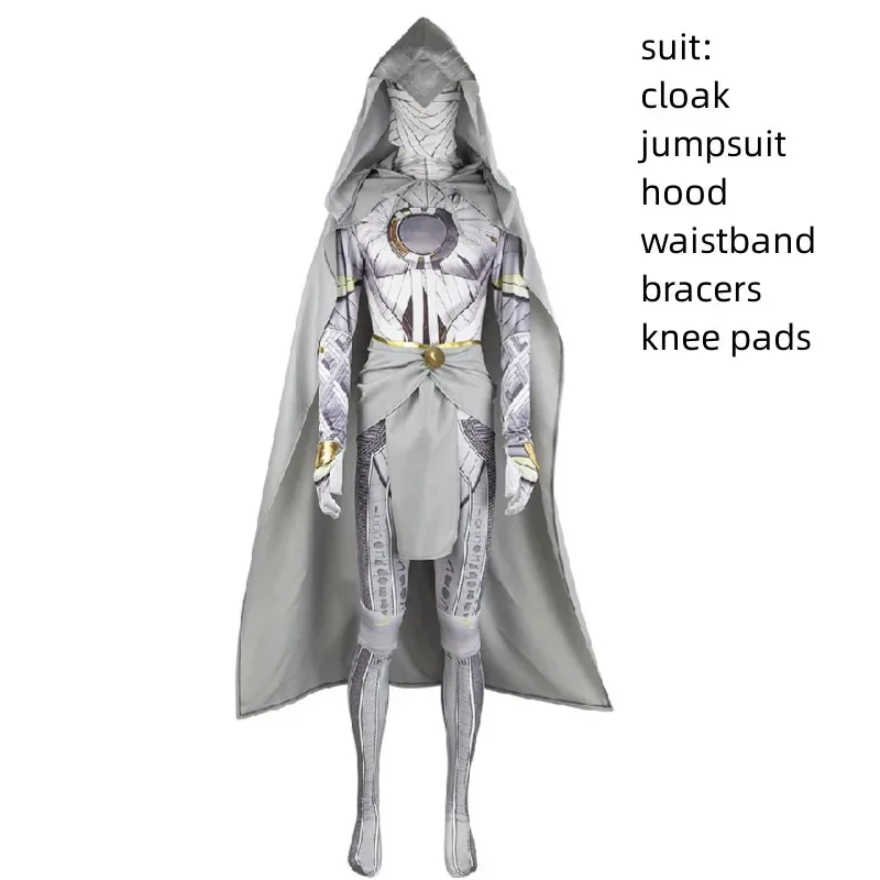 Disfraz de CyMarc Spector Moon Knight Mister, disfraz de película de hombre lobo de la noche, mono con capa de hombre de lobo, traje de superhéroe de Halloween