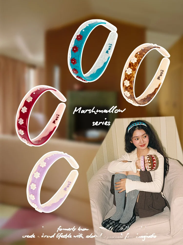puui-original-cotton-candy-series-spring-summer-versatile-hairband-high-aesthetic-value-cute-ins-style-women's-hair-accessories