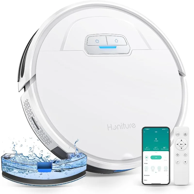 HONITURE Robot Vacuum and Mop Combo, 4000pa Strong Suction, G20 Robot Vacuum Cleaner with Self-Charging, 150Mins Max