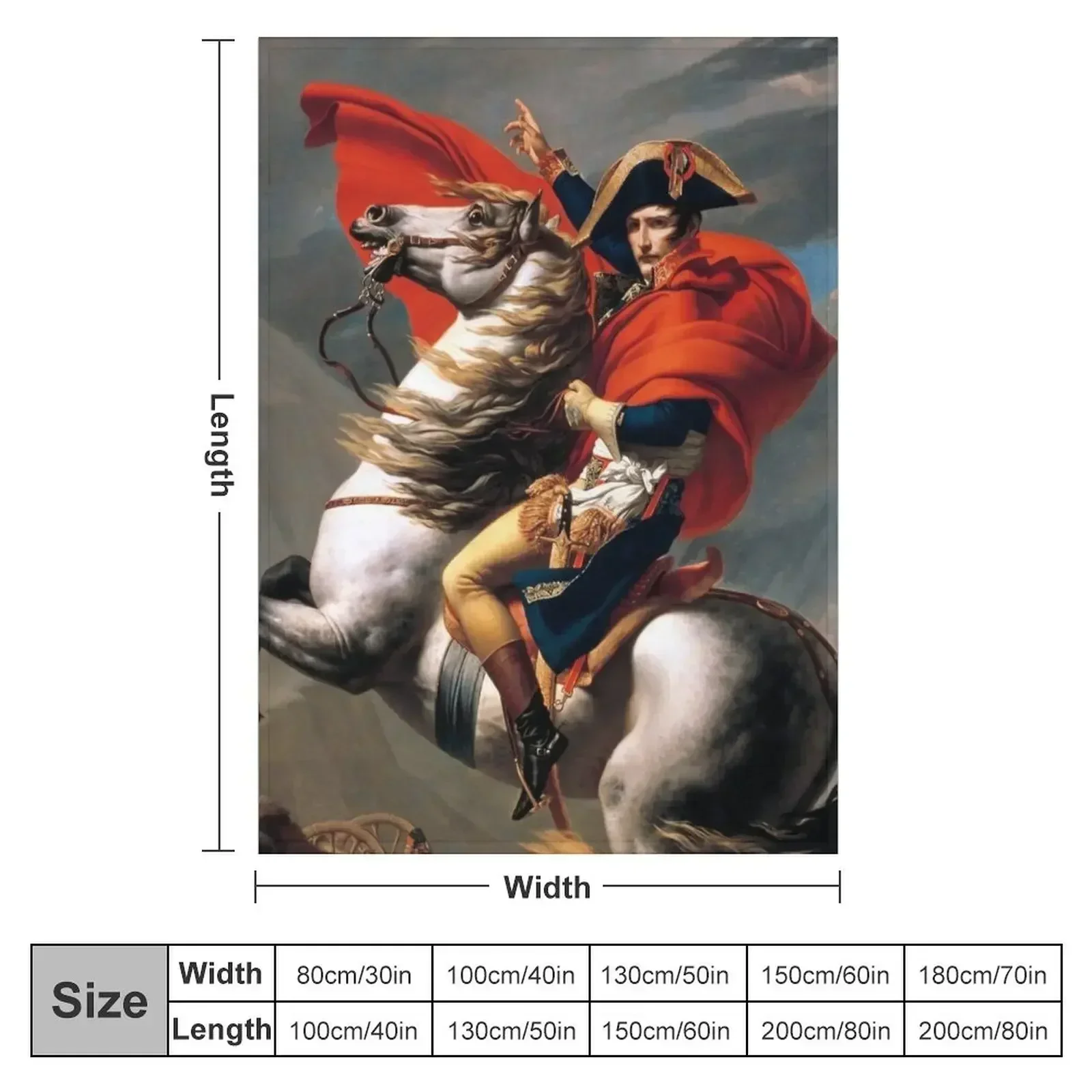 Napoleon Crossing the Alps by JL David Throw Blanket Soft Luxury Thicken Personalized Gift Blankets