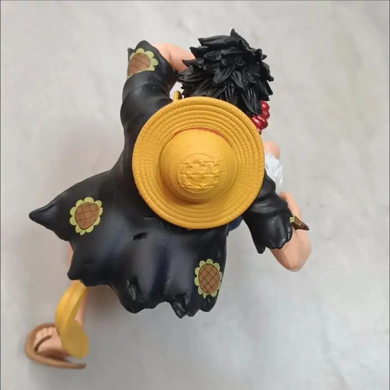 14 Cm Een Stuk Anime Figuur Monkey D. Luffy 2 Gear Half Squat Blazen Houding Pvc Actiefiguren Model Desktop Ornament speelgoed ﻿ s