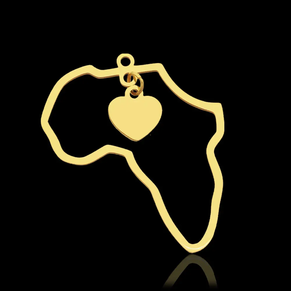 10pcs/lot 316 Stainless Steel Dog Bee Africa Map Ghost DIY Charm Pendant for Necklace Making Wholesale Waterproof
