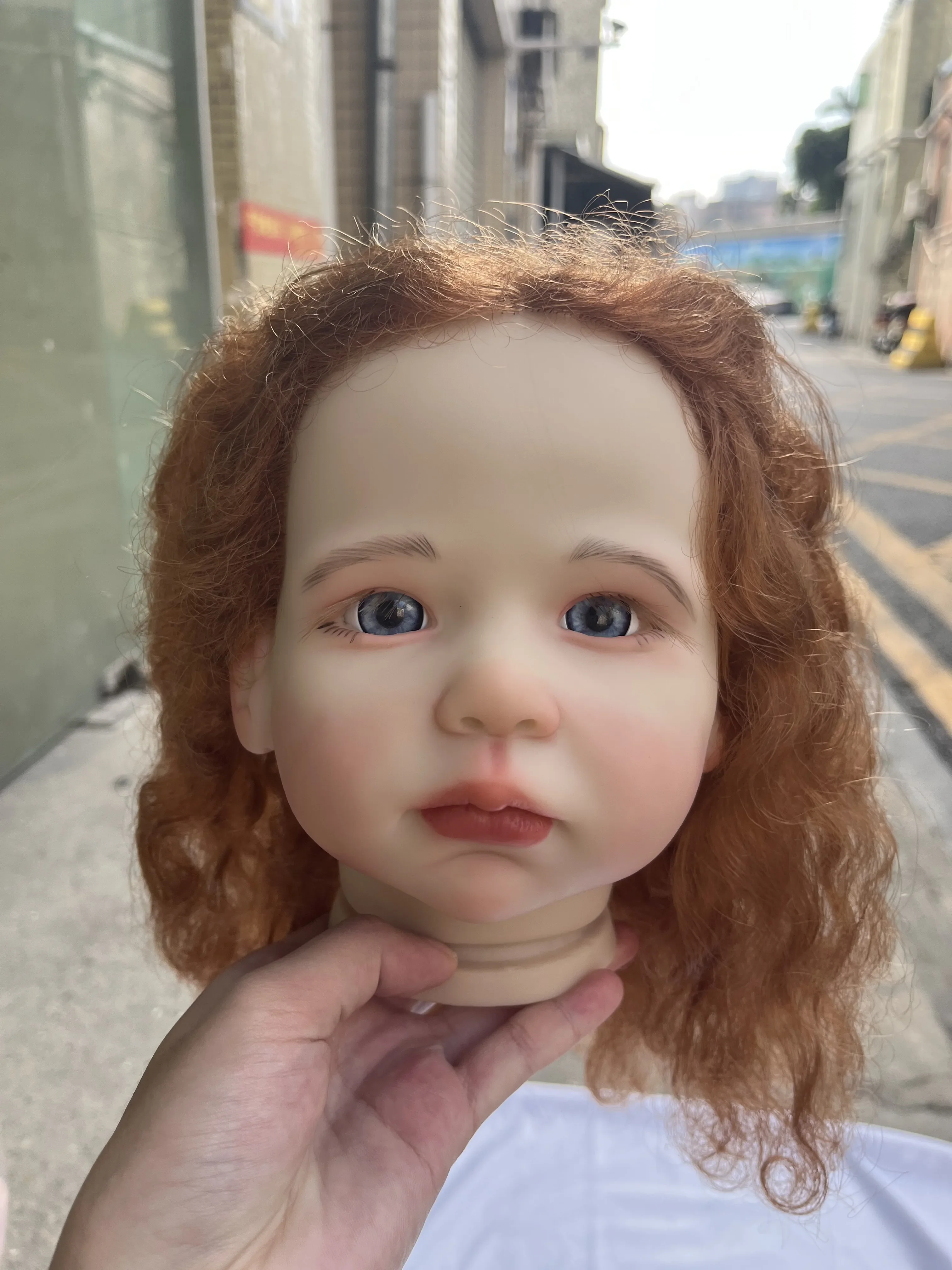 

Customized Limited Supply 28inch Reborn Baby Lily With Long Red Curly Hair Painted Kit DIY Part Christmas Gift