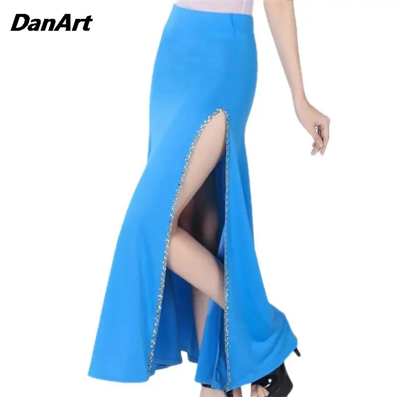 

Belly Dance Competition Practice Dress Women Stage Performance Outfits Adult Ladies Fishtail Wrapped Hip Big Swing Half Skirt