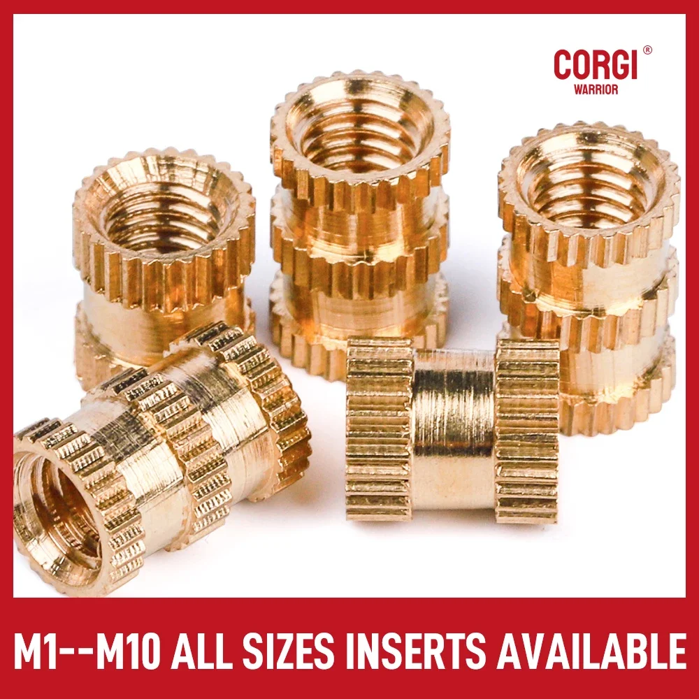 Brass Insert Nut All FullSize Hot Melt Heat Knurled M1 To M10 6/100 Injection Copper Insertnut 3D Print Plastic Nuts Inserts