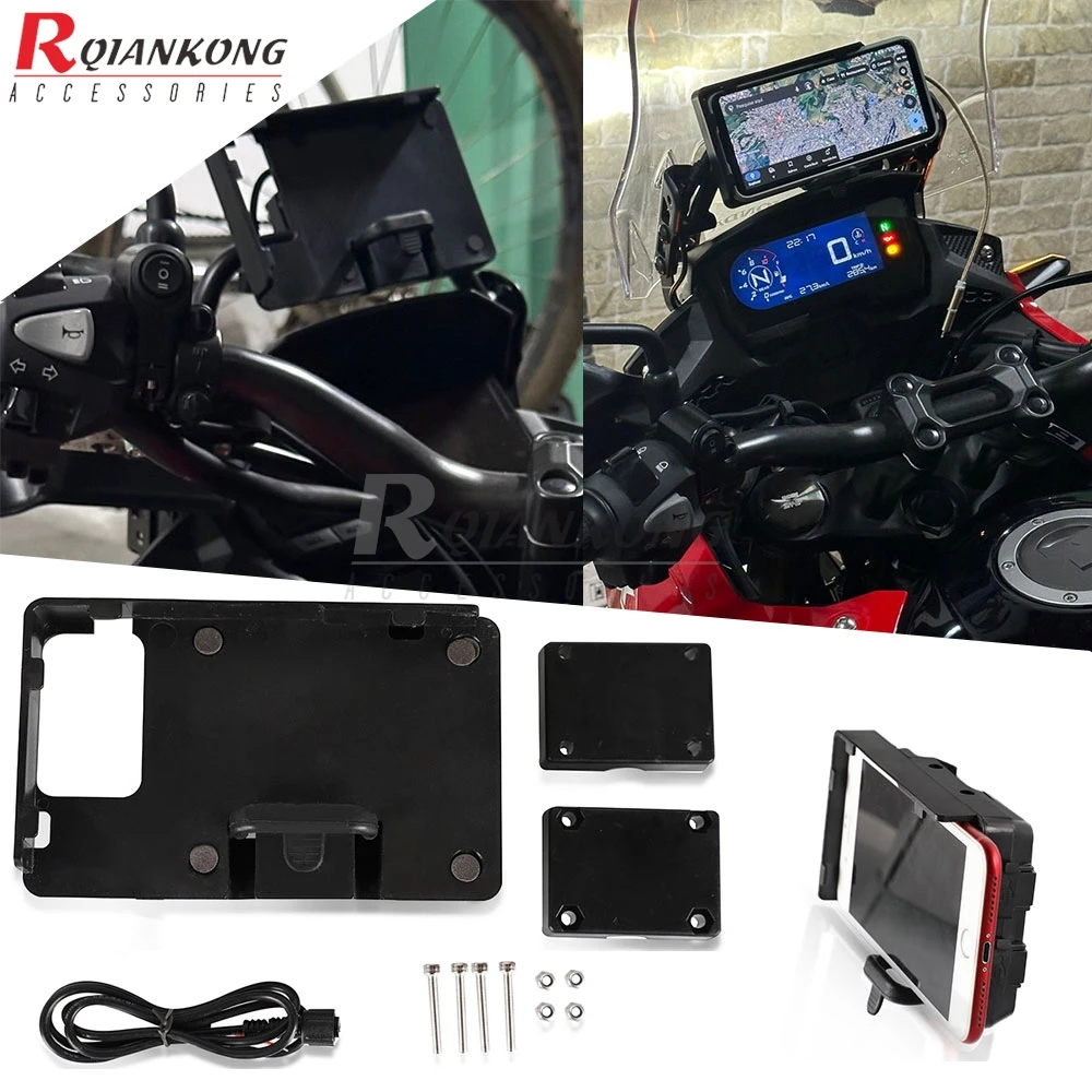 Для Suzuki V-Strom DL650 DL650XT DL1000 VStrom 650 1000 2002-2024 беспроводная и USB-зарядка, навигационные кронштейны для мобильных телефонов