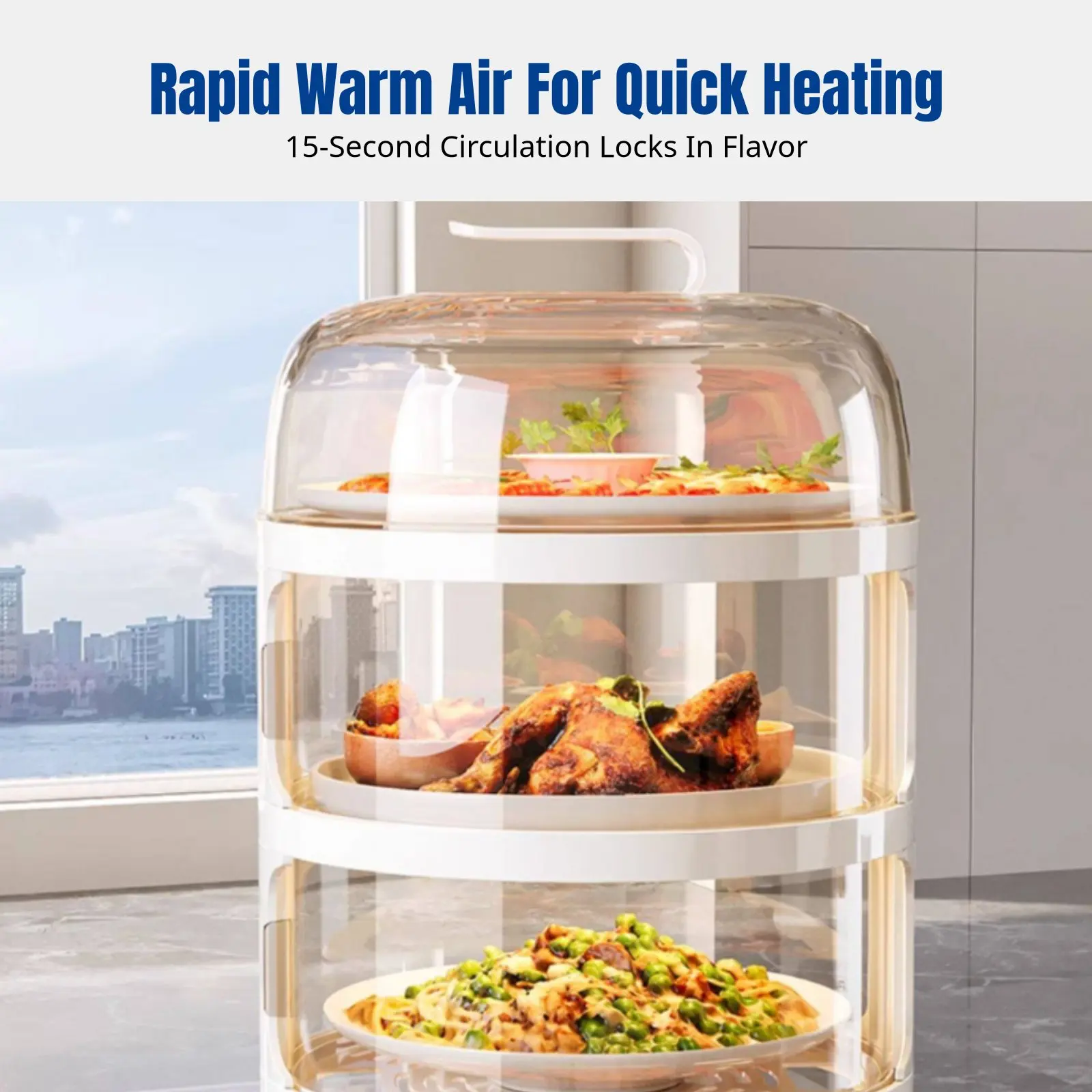

Multitier Food Warmer, Insulated Food Cover, Smart Heating, Home Dining, Winter, Dustproof, Plastic