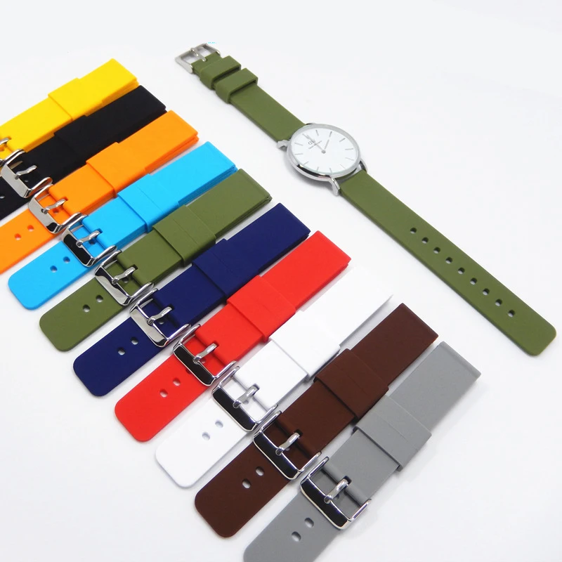 Universal Watch Straps 20mm 22mm 24mm 14mm 16mm 18mm Quick Release Silicone Band for Samsung for Huawei Women&Men Accessories