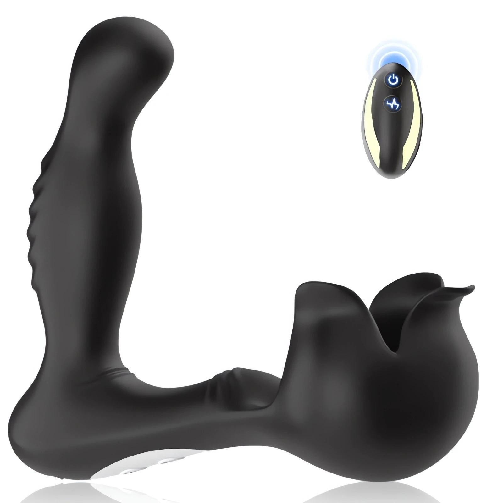 360 Rotating Male Prostate Massager Anal Vibrator Remote Control Prostate Stimulator Butt Plug with Cock Holder Sex Toy for Man