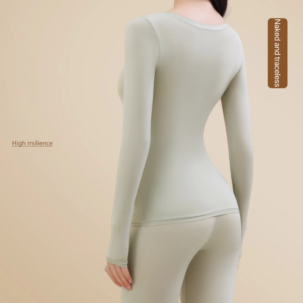 1pcs Women\'s Ultrathin Thermal Underwear Set High elasticity Plus Size Constant Temperature Seamless Long Sleeve Bottoming Sets