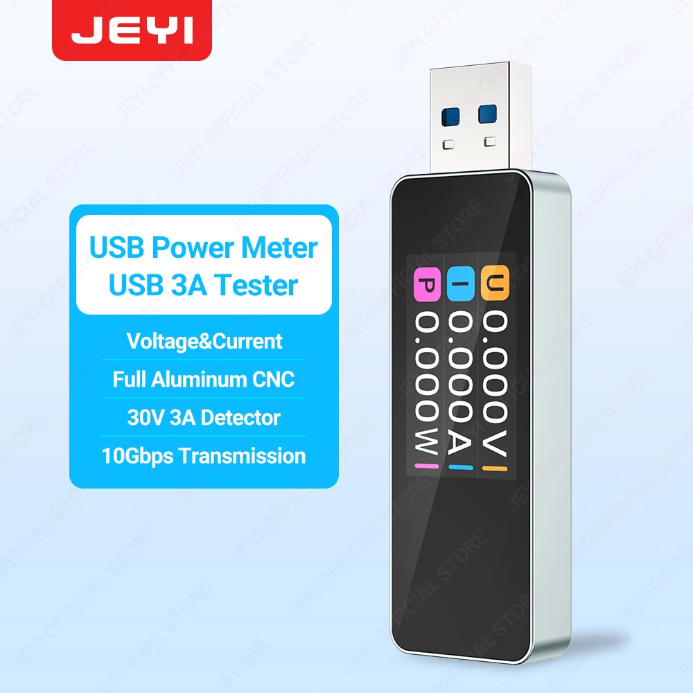 JEYI Power Meter LCD USB Tester 0-3A 3.7-30V USB Multimeter Voltage Current Test Detector  Multi-function Display Capacity