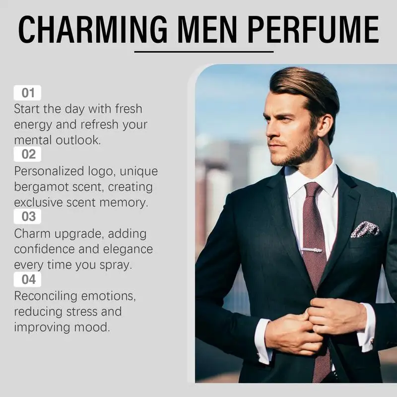 Charming Men Perfume 10ml Travel Perfumes Portable Relaxation Natural Male Mist Oil Attracts Women for Social Business