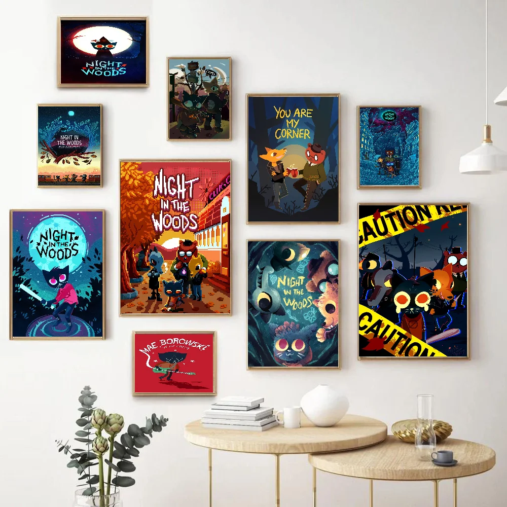 

Night In The Woods Classic Anime Classic Movie Posters Vintage Room Bar Cafe Decor Nordic Home Decor