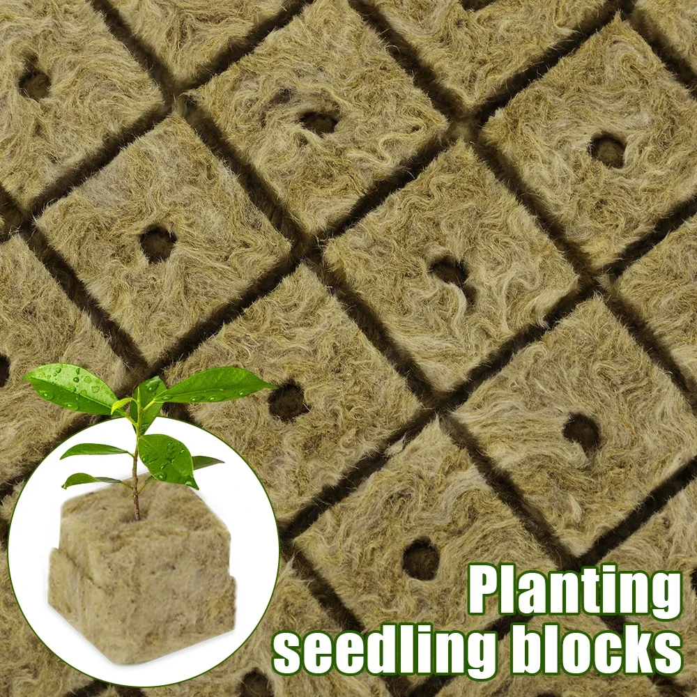 Rock Wool Starter Plugs Rock Wool Grow Cubes Seed Starters Planting Cubes Hydroponics Cuttings Garden Plant Propagation Grow