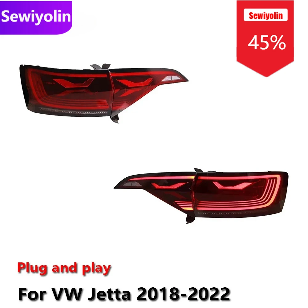 

Автомобильные светодиодные задние фонари DRL в сборе для VW Jetta 2018-2024 Авто противотуманные DRL тормозные указатели поворота Plug and Play