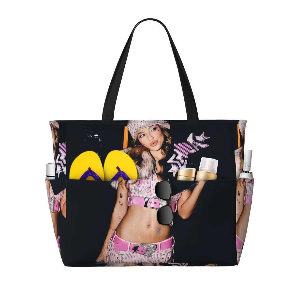 

Singer Emilia Mernes Cover Emilia Mp3 Beach Tote Bag Sport Gym Yoga Duffle Large Tote Bag Women Travel Bag Fitness bag