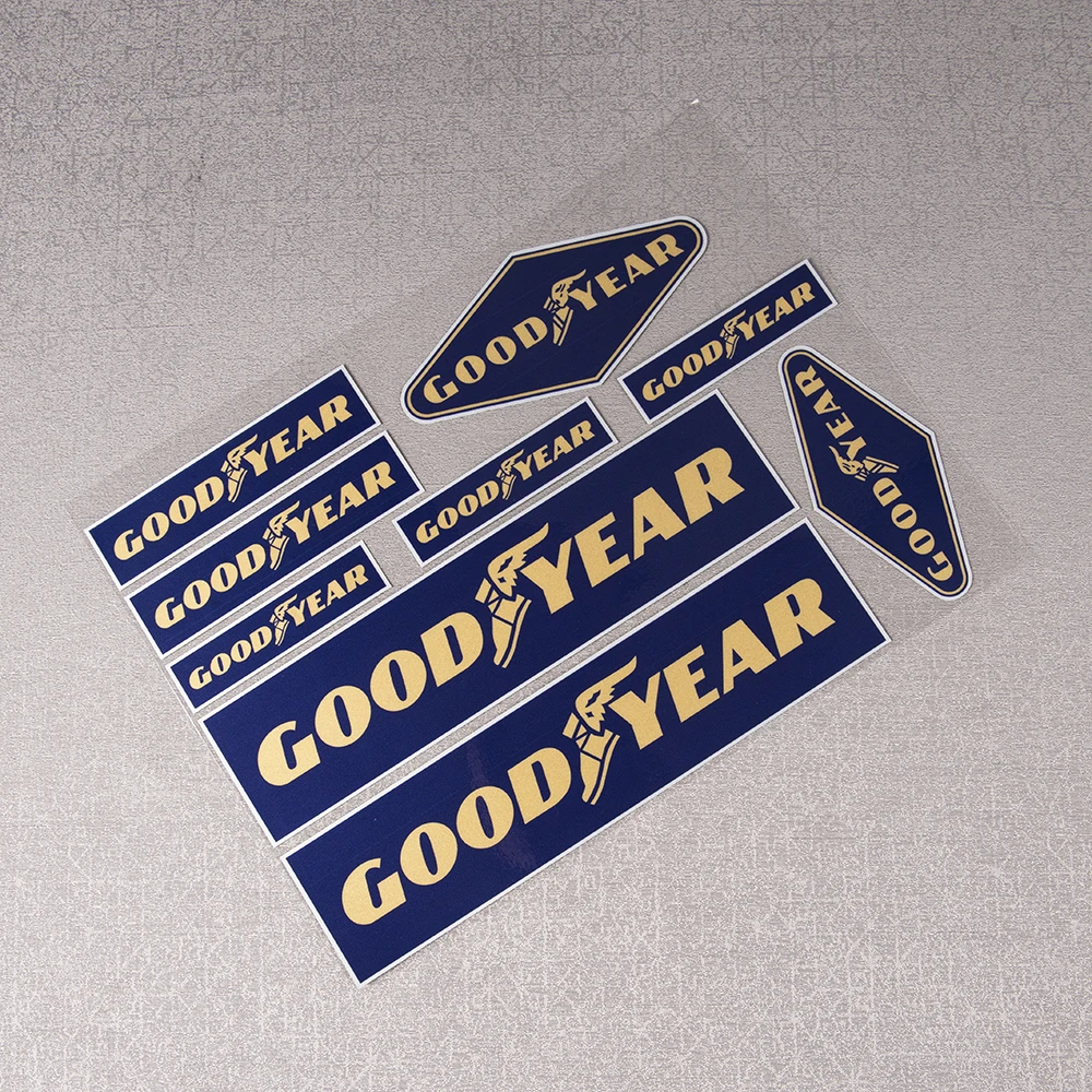 9-teiliges reflektierendes GOODYEAR-Reifen-Schild, Auto-Aufkleber, Motorrad-Aufkleber, Vinyl-Grafik-Set, selbstklebendes Kit, Motorrad-Autozubehör – Detail 3