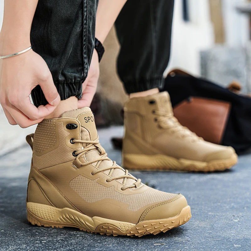 Men New Tactical Boots Outdoor Training Safety Work Anti-Slip Male Waterproof Breathable Army Boots Rapid Response Hunting Boot view 6