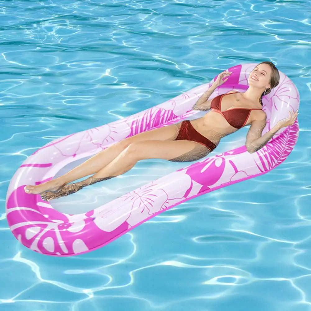 Inflatable Recliner Printed PVC Floating Bed Pool Water Hammock Floating Bed Toy Lounge Bed For Swimming