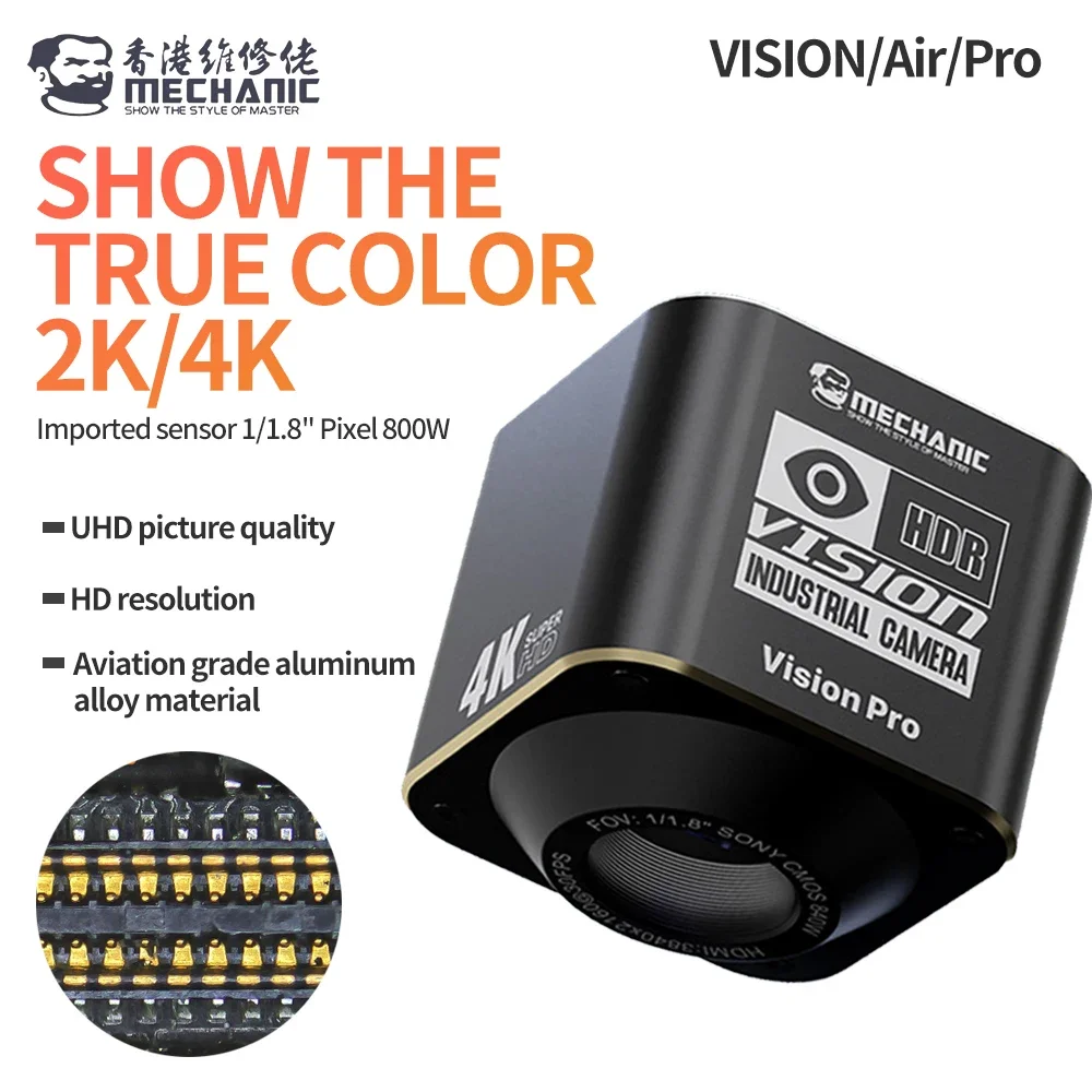 MECHANIC Vision/Air/Pro Microscope Camera 2K 4K for Mobile Phone Motherboard PCB Repair Inspection Microscope Camera Tool