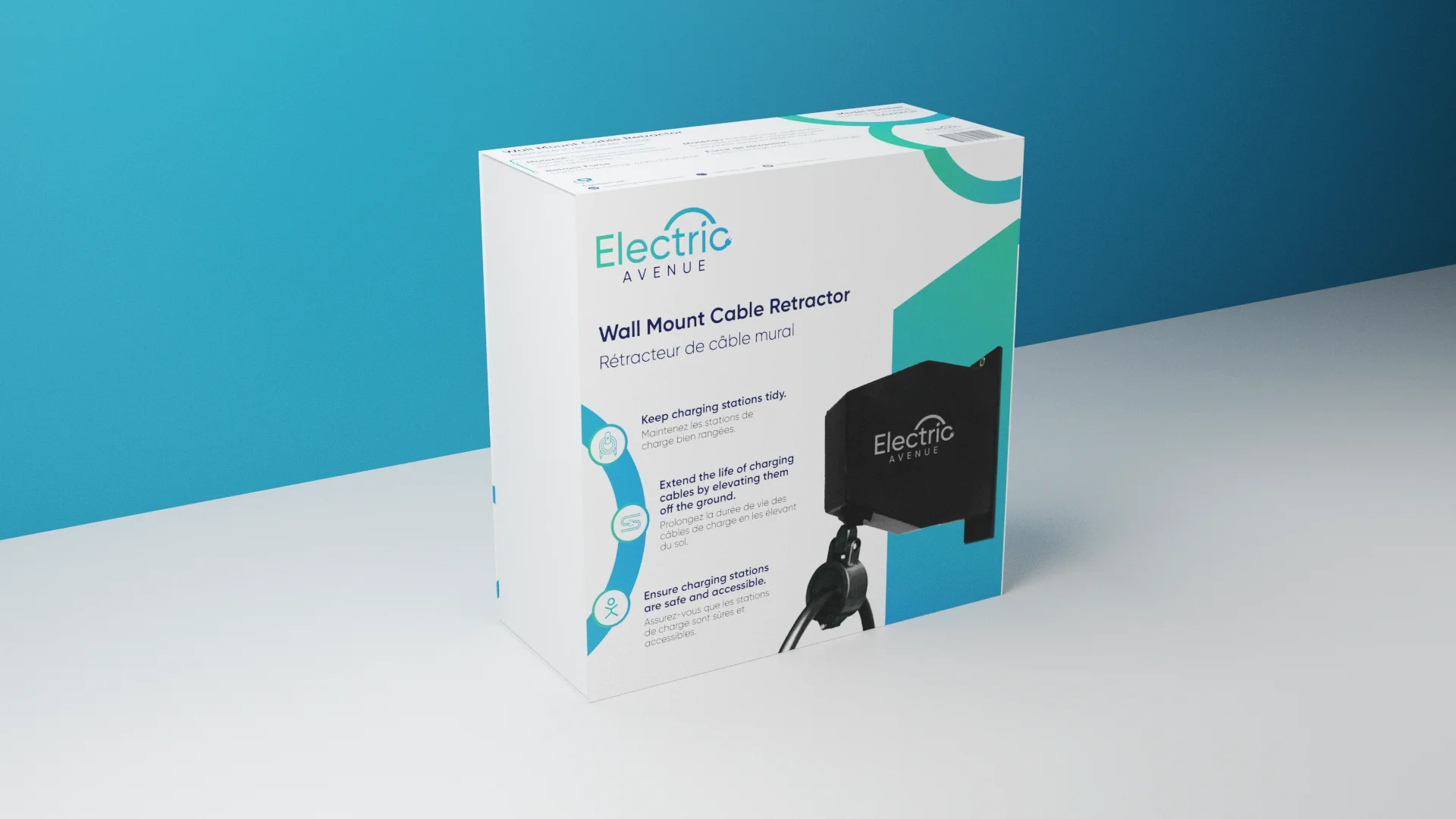 

Level 2 EV Charger Cable Management auto stop Lock 40a 48a 50a 9.6kw 11.6kw 16mm 18mm OD Cable L2 EV Charging Cable Retractor