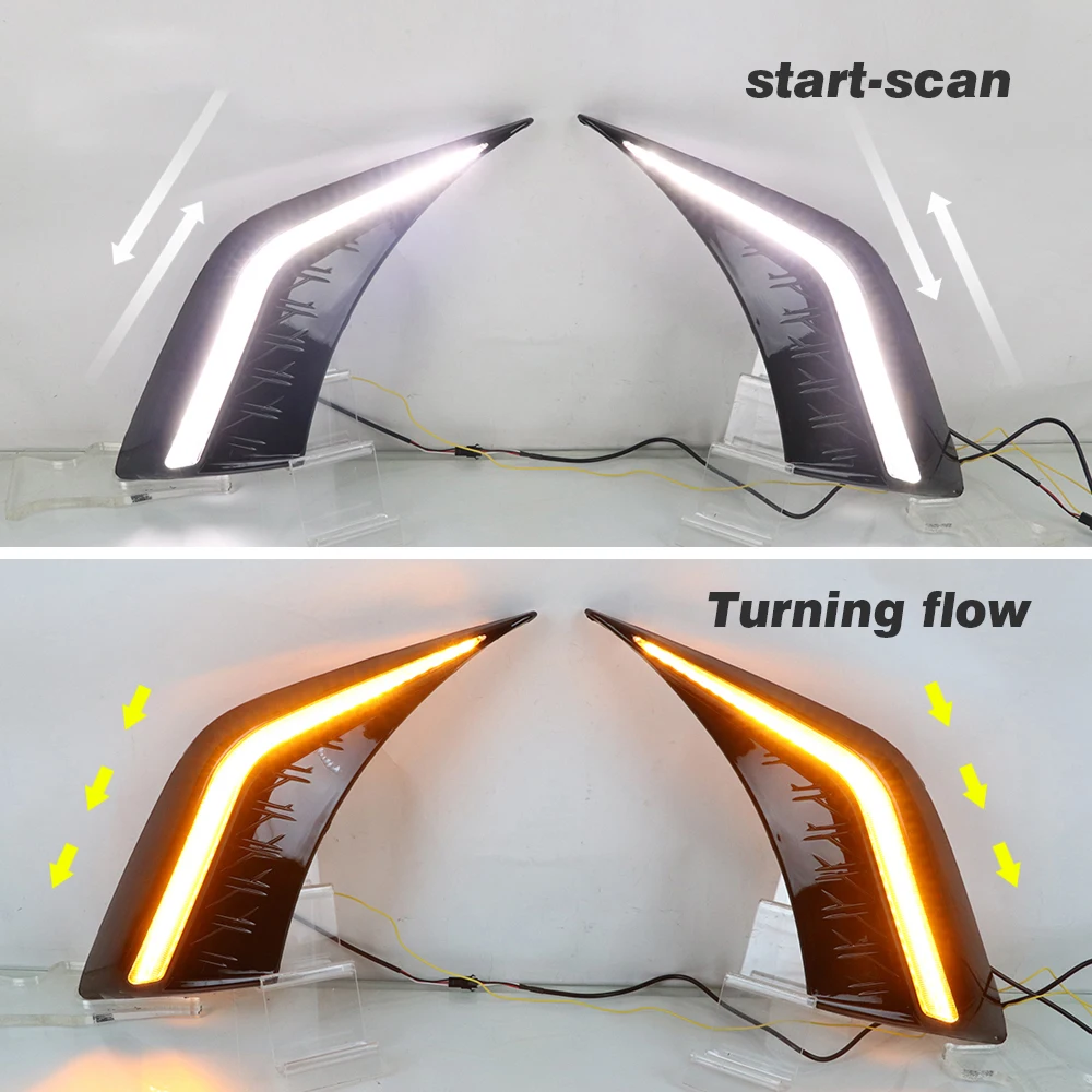 LED Dynamic Turn Signal Daytime Running Light DRL Daylight Fog Lamp For Lexus ES200 ES250 ES300h ES350 2018 2019 2020 2021 2022