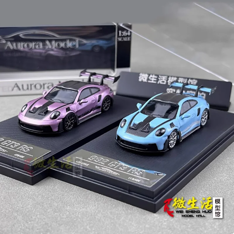 AM Aurora 1:64 Scale 992 GT3 RS Alloy Car Model Adult Classic Collection Souvenir Display Gift Boy Toy