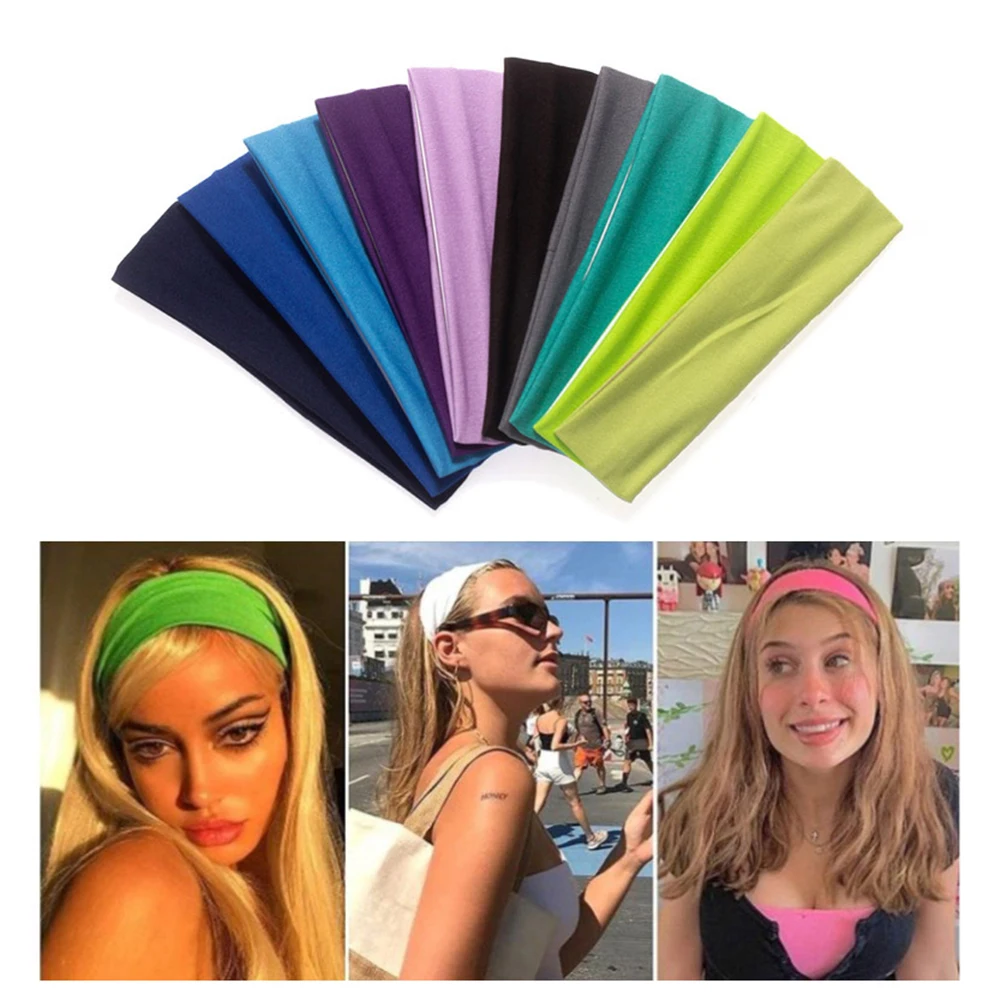 

Men Women Solid Elastic Hair Bands Yoga Headband Simple Adjustable Men Running Absorb Sweat Elastic Hair Bands Hair Accessories