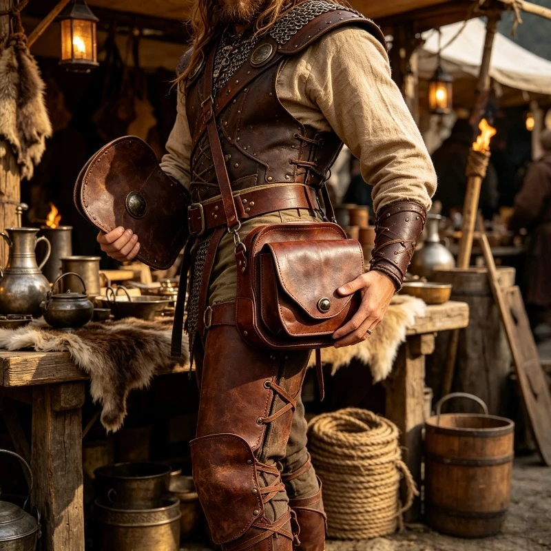 Medieval Knight Retro Steampunk Waist Bag Is A Practical Hip Bag That Is Perfect for Outdoor Sports and Daily Wear