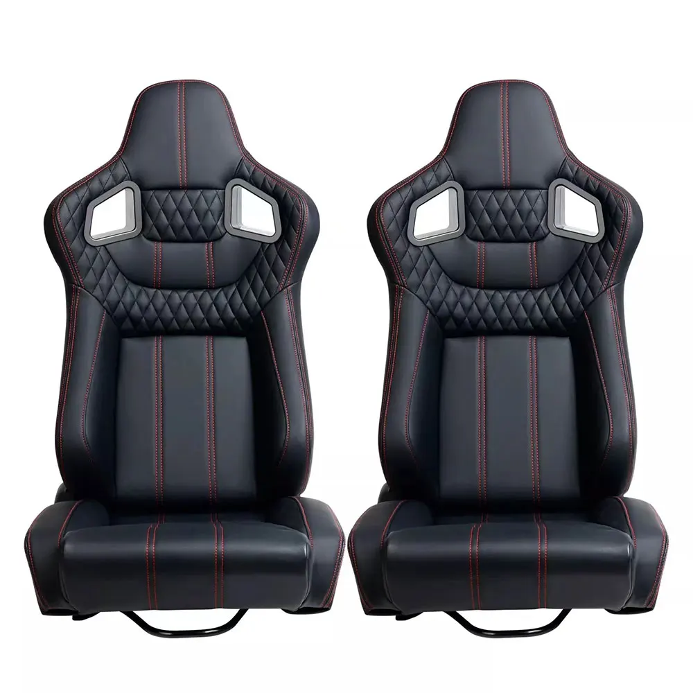 

Universal Racing Car Seat for Sport Car Simulator Bucket Seats Adjustable Black PVC Leather XH-1035-BK