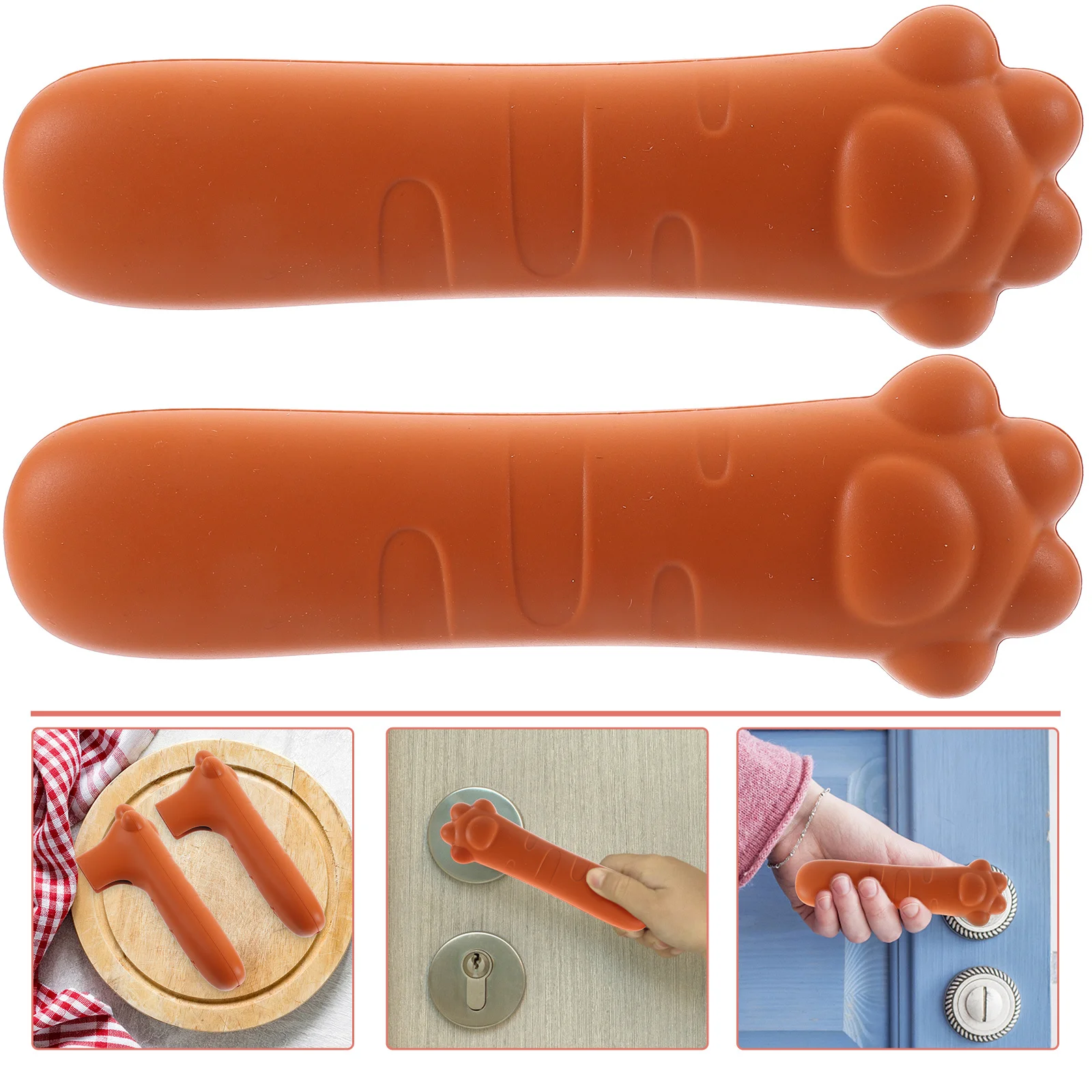 

2Pcs Door Handle Cover Silicone Protective Sleeve Anti-Collision Handle Protector Safety Door Knob Cover for Home Use