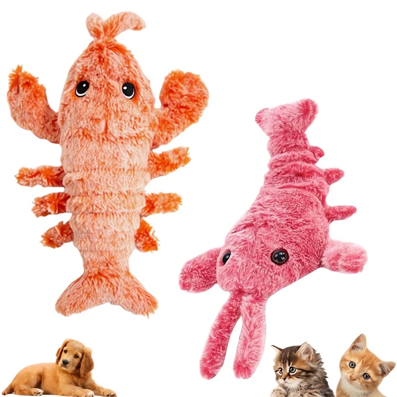 犬のためのフロッピーロブスターぬいぐるみ,ジャンプおもちゃ,モーションアクティブ,インタラクティブ,噛むおもちゃ