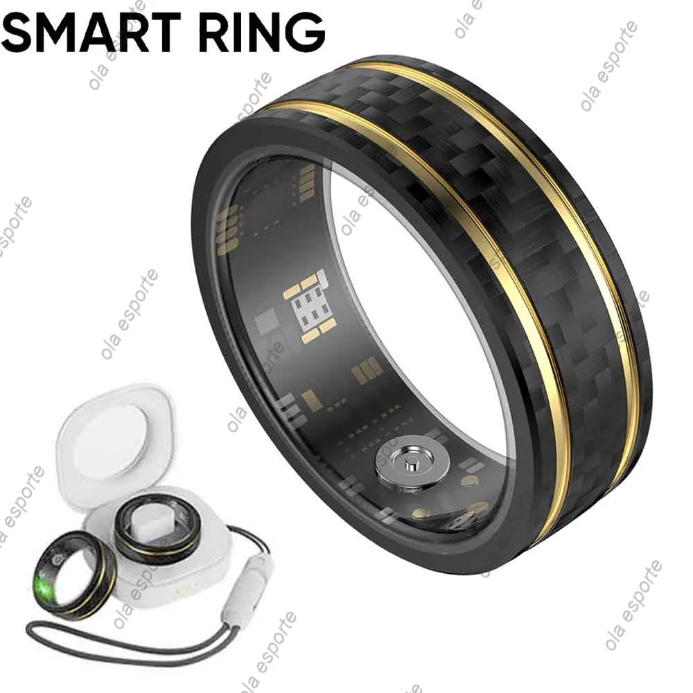 2024 New Smart Ring Military Grade Steel Shell Health Monitoring IP68 & 3ATM Waterproof Multi-sport Modes for Android IOS