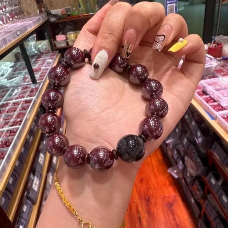 

Рудный полированный браслет для мужчин и женщин, трансферные бусины