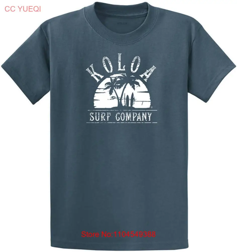 Koloa Surf Co Camiseta pesada 100 algodón para hombre Steel Blue white Palmas at Sunset Reg Tallas grandes y altas