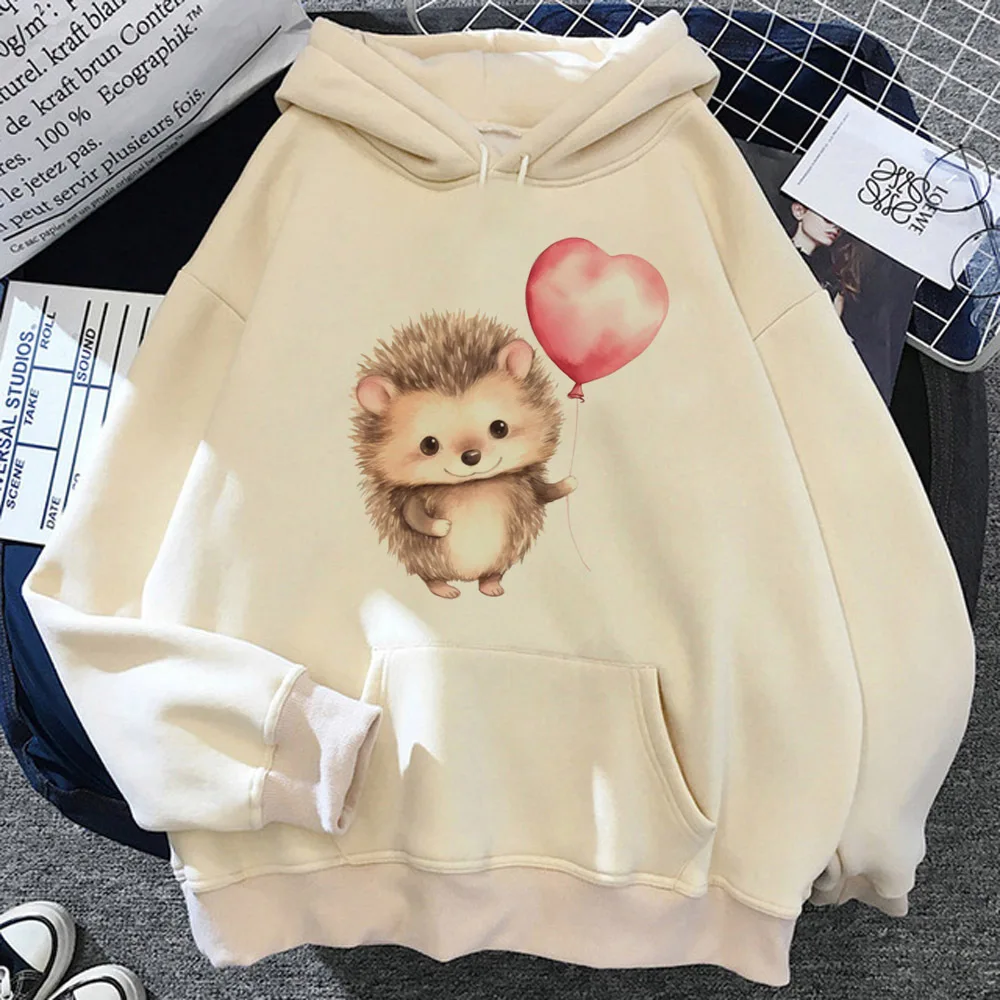 Hedgehog hoodie anime sweater funny manga Y2K comfortable female hoddie pullover soft fabric trendy Japanese