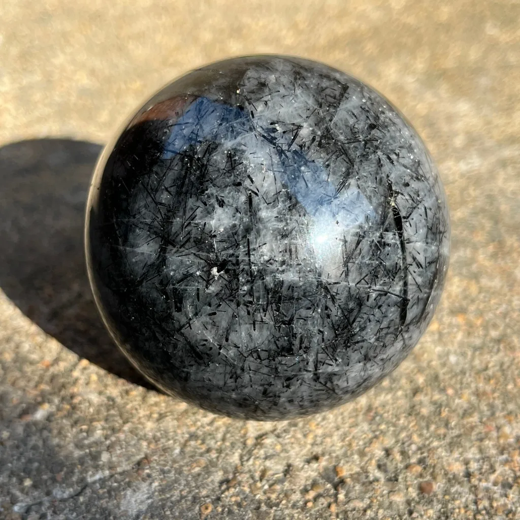 

Black Tourmaline in Quartz Crystal Sphere Polished Protection Energy Stone 5cm-6cm