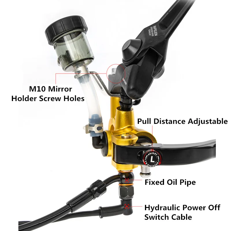 العالمي المباشر دفع قابل للتعديل الخطي يشعر 22 مللي متر المقود دراجة نارية شعاعي الفرامل أسطوانة رئيسية طوي دواسة فرامل رافعة #4