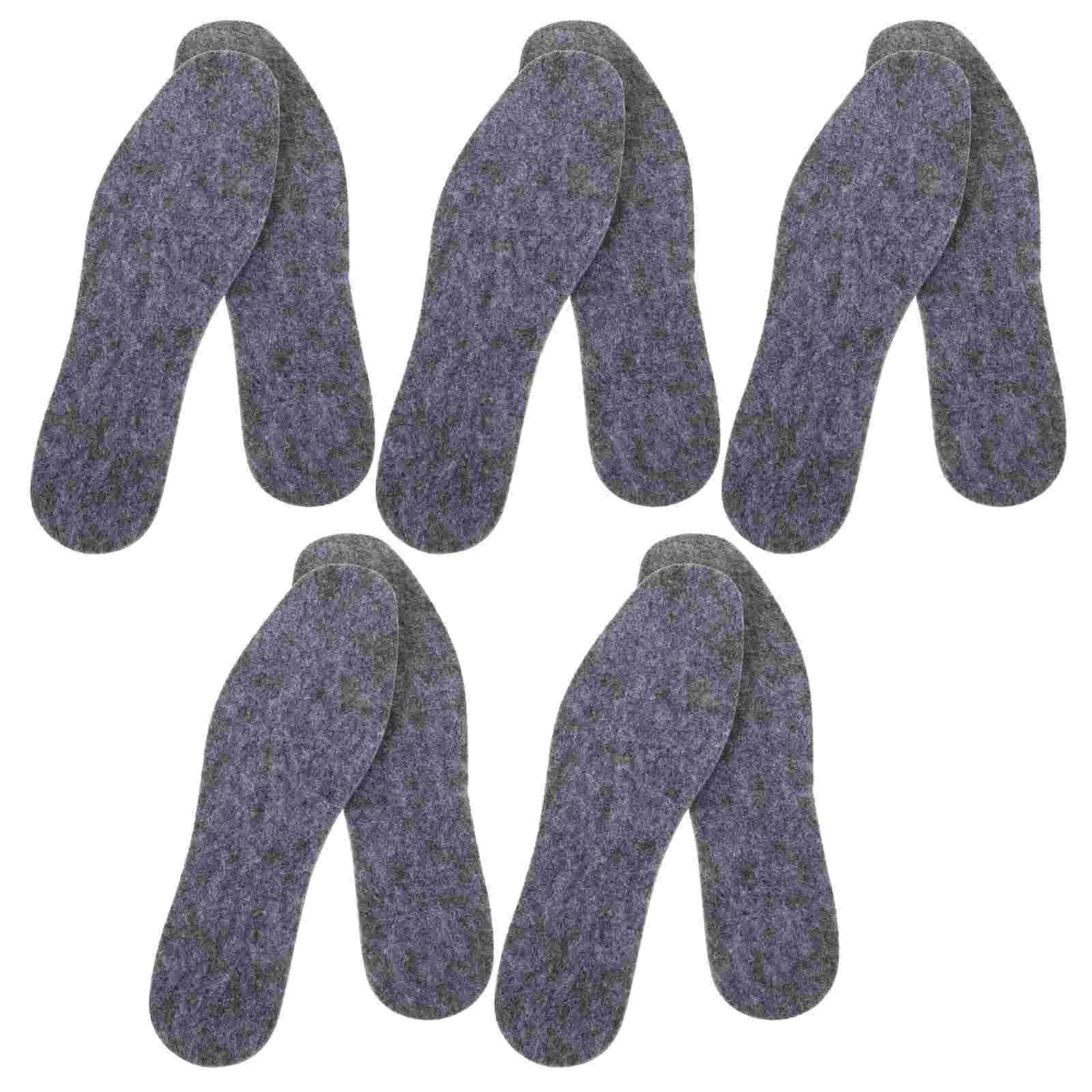 

5 Pairs Can Be Cut Wool Felt Insole Men and Women Shoe Pads Soles Boot Liners Comfortable Insoles