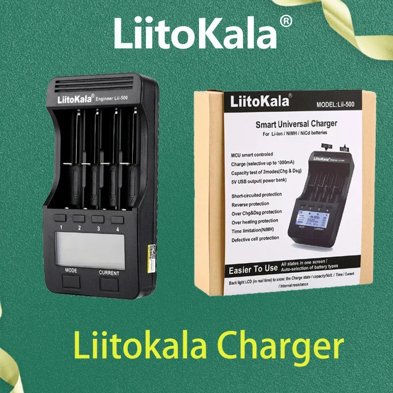 Зарядное устройство LiitoKala Lii-500 Lii-PD4 Lii-S8 Lii-600 Lii-PD2 Lii-402 для аккумуляторов 18650 26650 21700 AA AAA 3,7 В/3,2 В/1,2 В