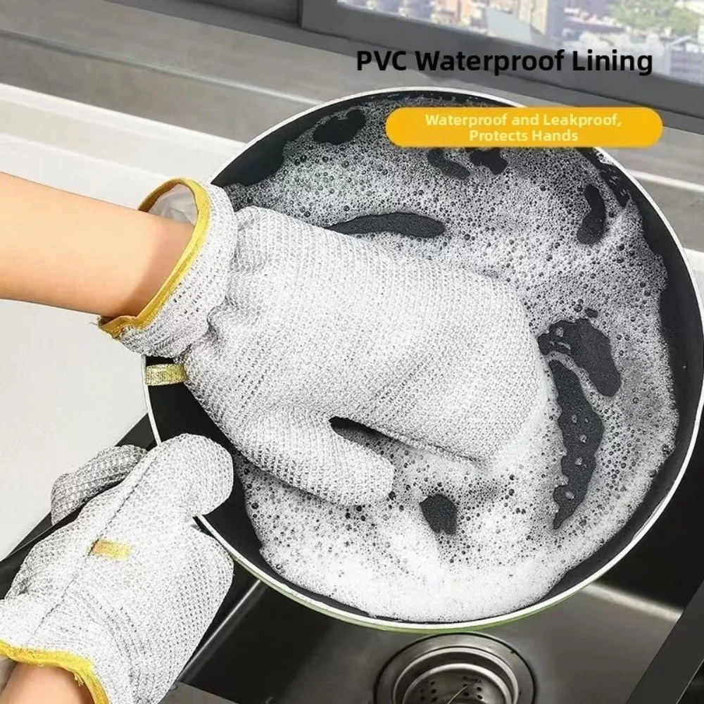 Lengthened Housework Cleaning Gloves Household Cleaning Waterproof Dishwashing Gloves Thickened Bowl Brushing