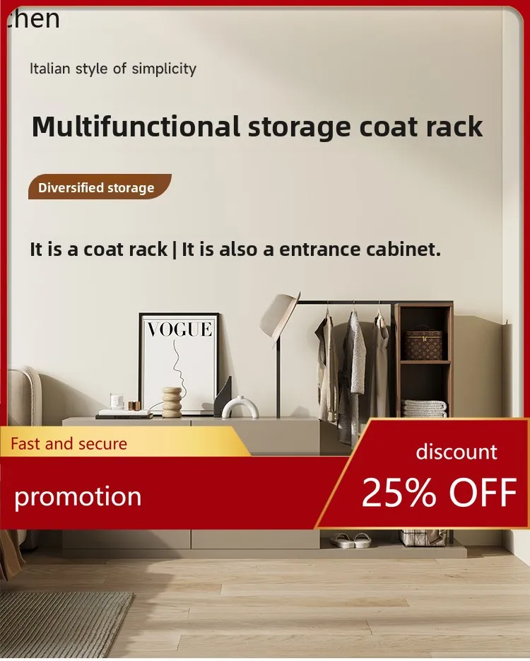 CZ Castle Coat Rack Italian Minimalist Style Multifunctional Storage Cabinet Bedroom Chest of Drawers