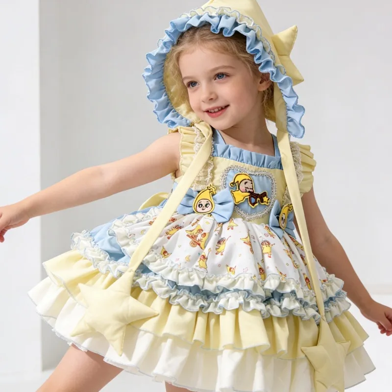 Star Man Girls Lolita Boutique Sweet Dress 3-10years Girls Party Wedding Dress Boutique Costume Lolita Bridesmaid Dress