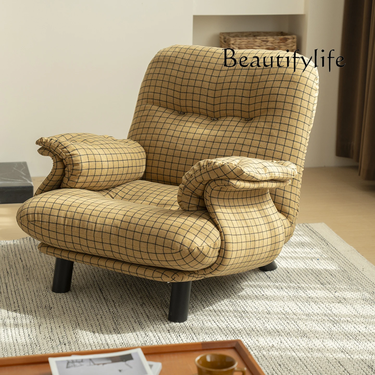 

French sofa chair leisure chair antique single sofa designer lazy sofa chair